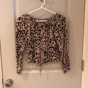 Off the shoulder cheetah print top